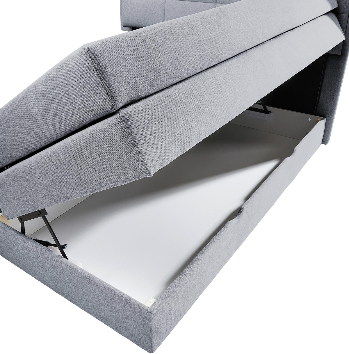 BOXSPRINGBETT 140/200 cm  in Hellgrau  - Hellgrau/Schwarz, Konventionell, Kunststoff/Textil (140/200cm) - Esposa