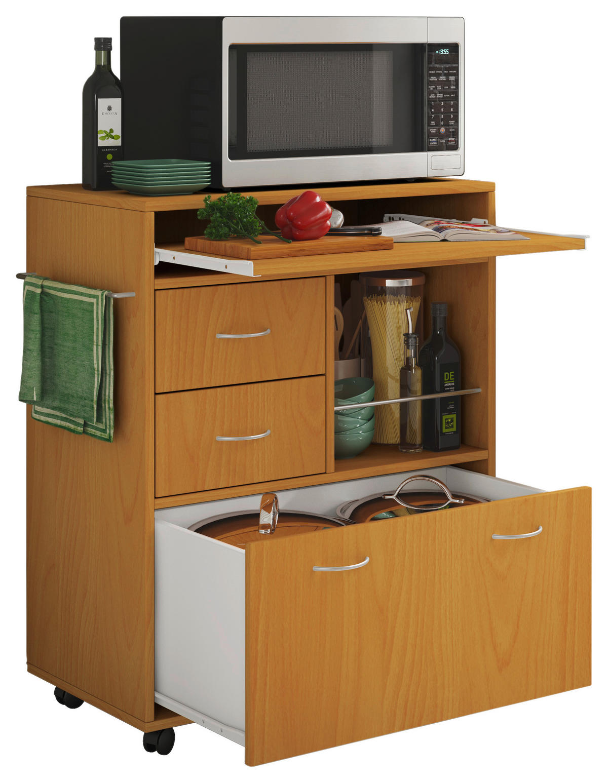 ALLZWECKWAGEN 70/40/86 cm  - Buchefarben, Modern, Holzwerkstoff/Kunststoff (70/40/86cm) - MID.YOU