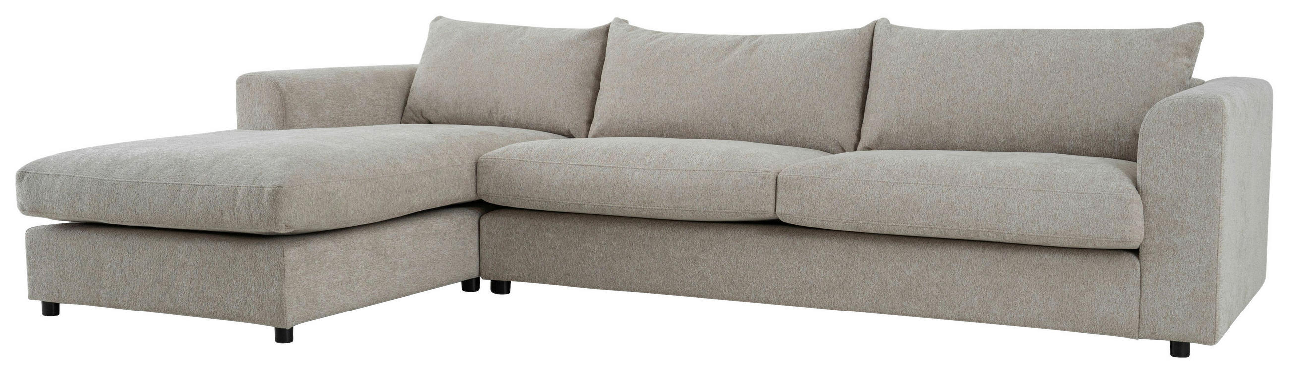 SOFFA i flatväv beige  - beige/svart, Klassisk, metall/trä (300/185cm) - Pure Home Comfort