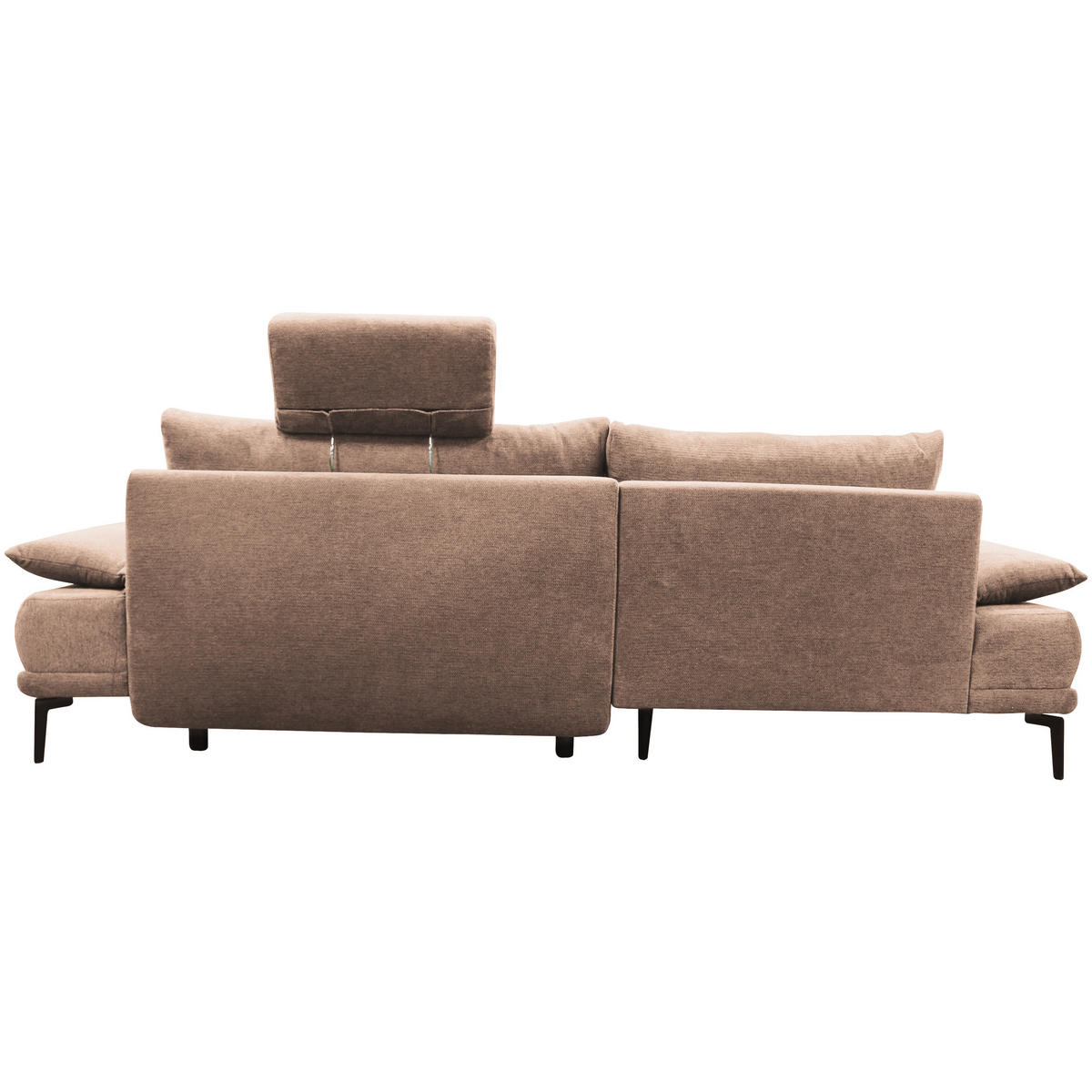 ECKSOFA Beige Webstoff  - Beige/Schwarz, Design, Textil/Metall (192/260cm) - MID.YOU