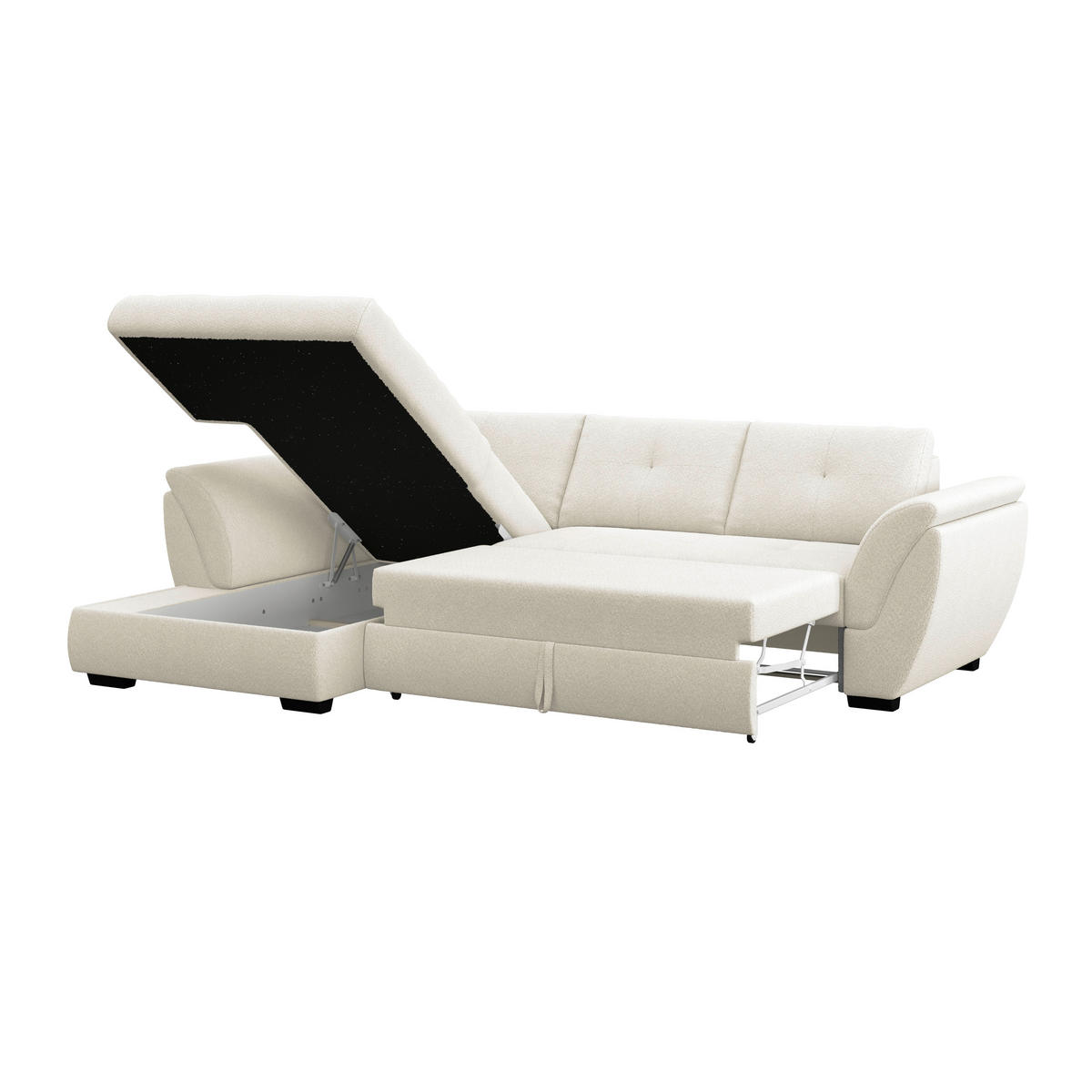 ECKSOFA Grau  - Schwarz/Grau, Konventionell, Kunststoff/Textil (187/278cm) - MID.YOU