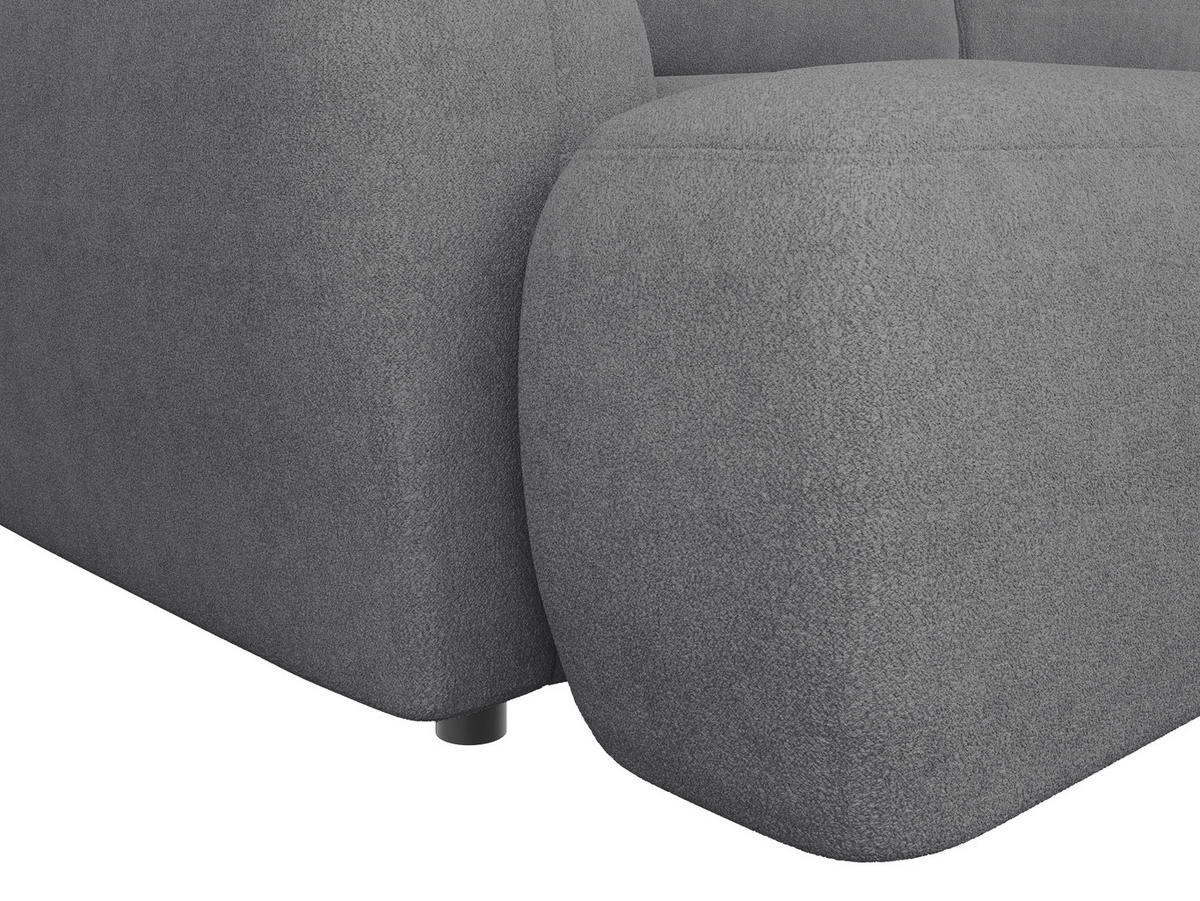3-SITZER-SOFA Sevilla Plus in Bouclé Dunkelgrau  - Dunkelgrau/Schwarz, Design, Kunststoff/Textil (256/93/120cm) - MID.YOU