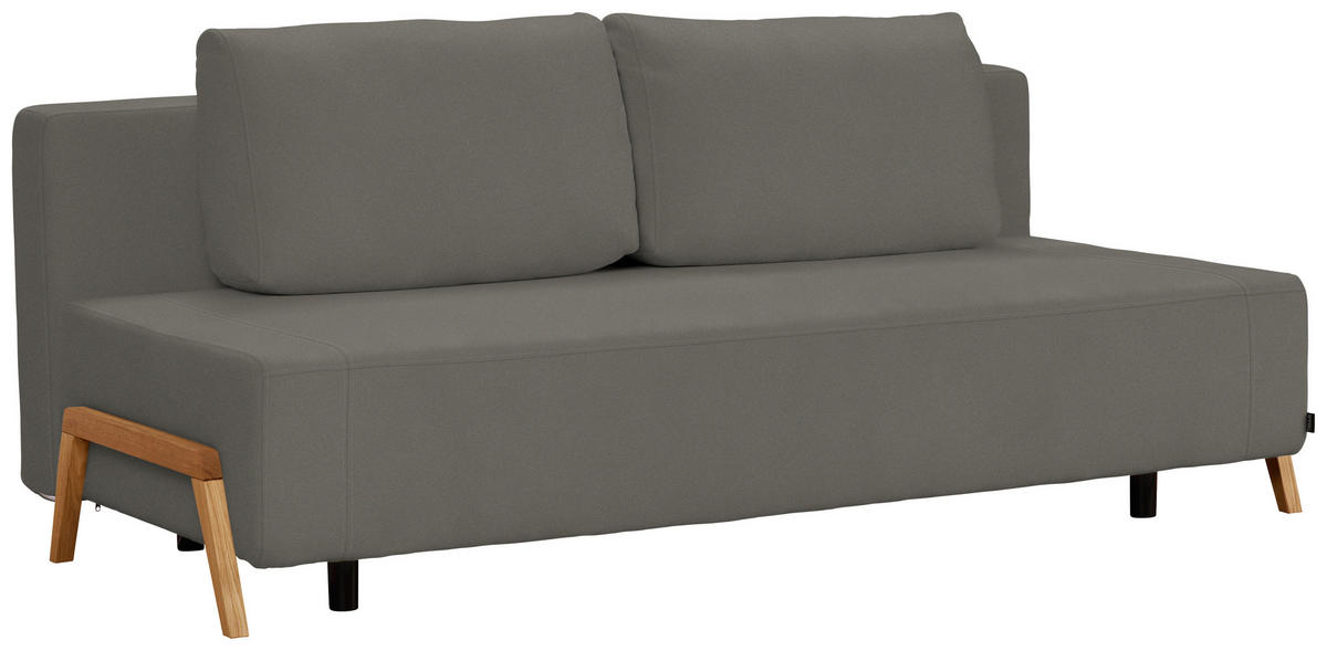 SCHLAFSOFA in Textil Graubraun  - Graubraun/Naturfarben, Design, Holz/Textil (211/88/102cm) - Niels Andersson