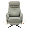 MASSAGESESSEL Echtleder Lederlook Grau    - Grau, Design, Leder/Textil (77/113/90cm) - Xora
