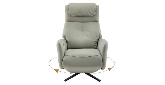 MASSAGESESSEL Echtleder Lederlook Grau - Grau, Design, Leder/Textil (77/113/90cm) - Xora