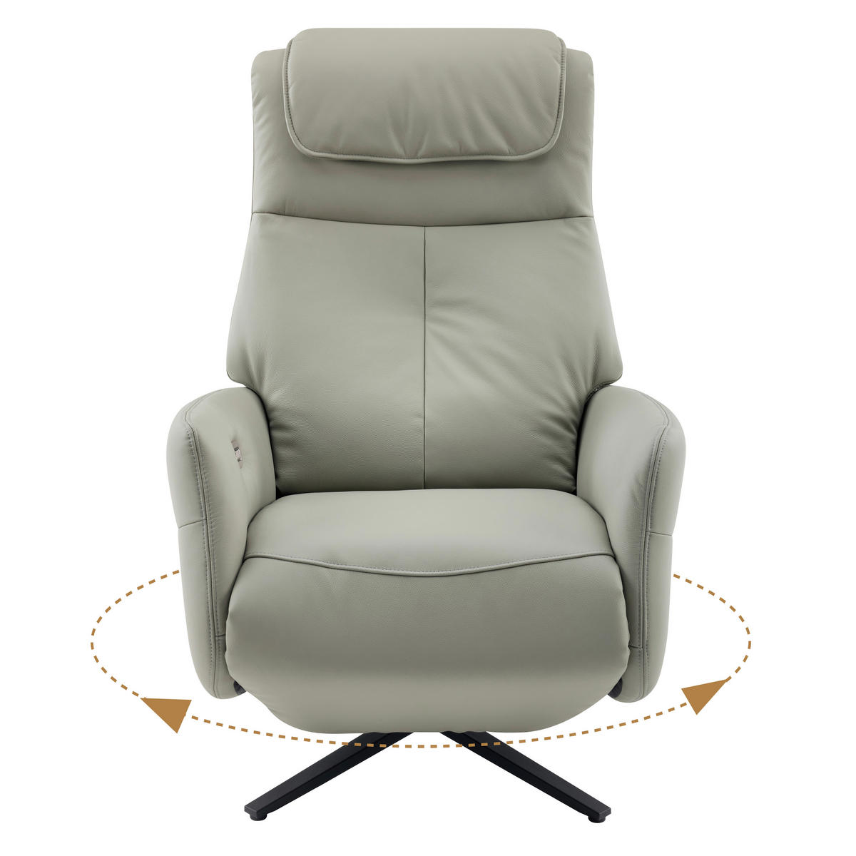 MASSAGESESSEL Echtleder Lederlook Grau    - Grau, Design, Leder/Textil (77/113/90cm) - Xora