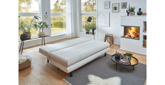 SCHLAFSOFA mit Cord Naturfarben - Schwarz/Naturfarben, KONVENTIONELL, Kunststoff/Textil (196/77/92cm) - Carryhome
