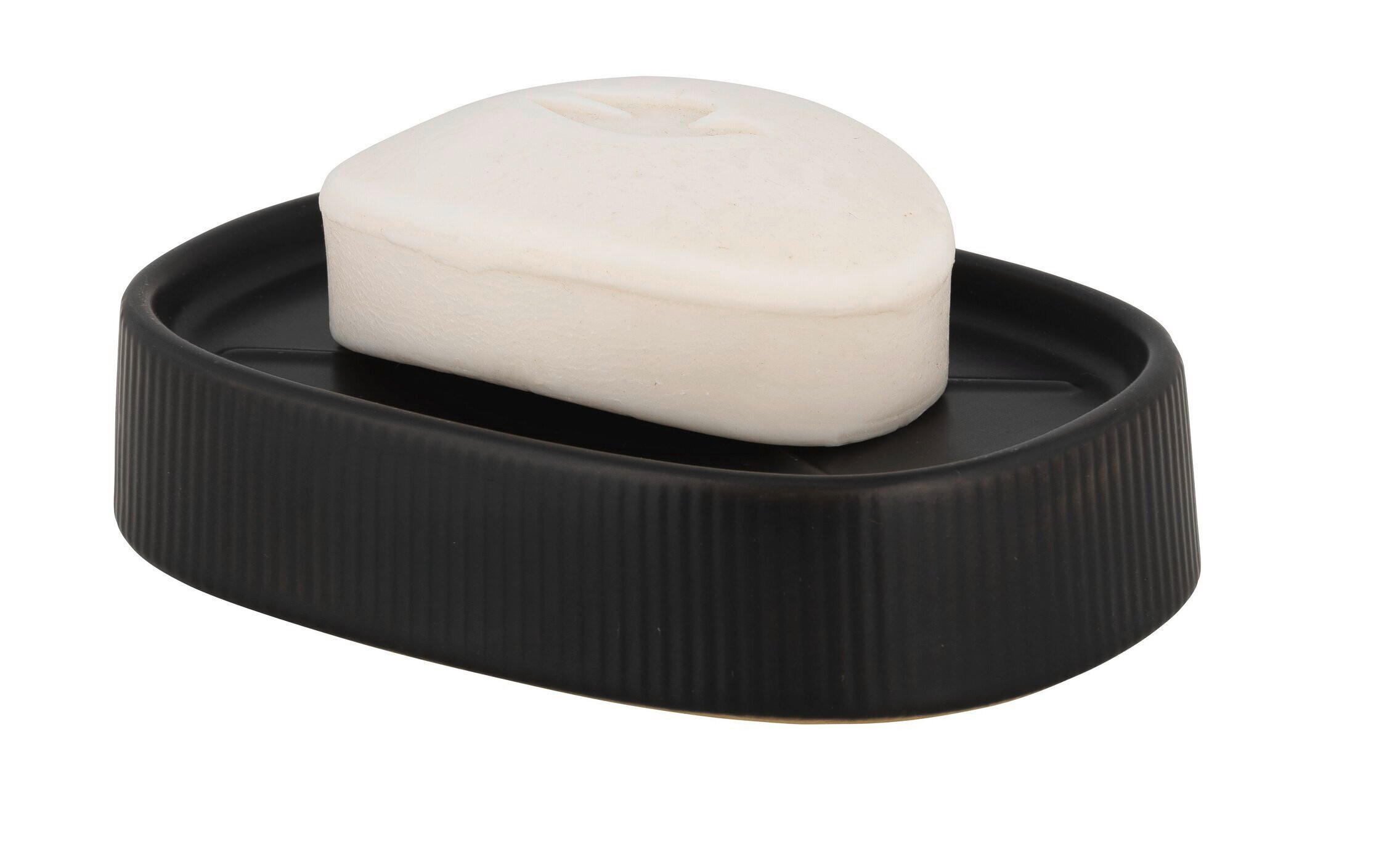 SEIFENSCHALE - Schwarz, Basics, Keramik (13,5/2,5/10cm) - Wenko