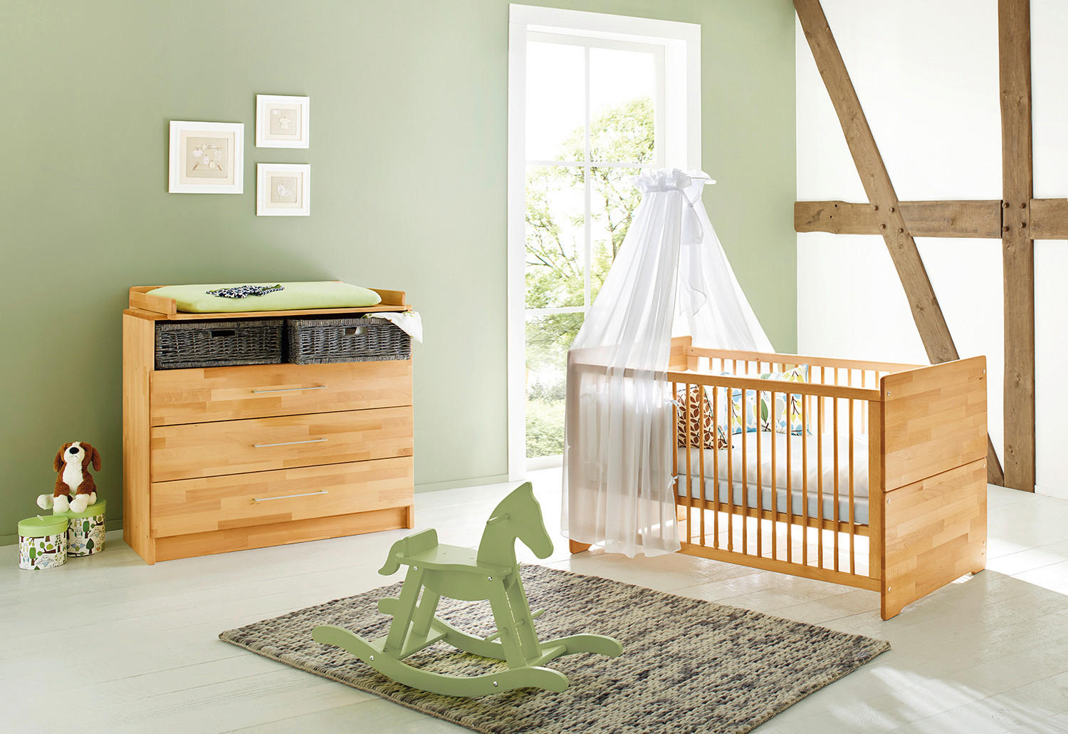 BABYZIMMER PINOLINO NATURA  - Buchefarben, Natur, Holz - Pinolino