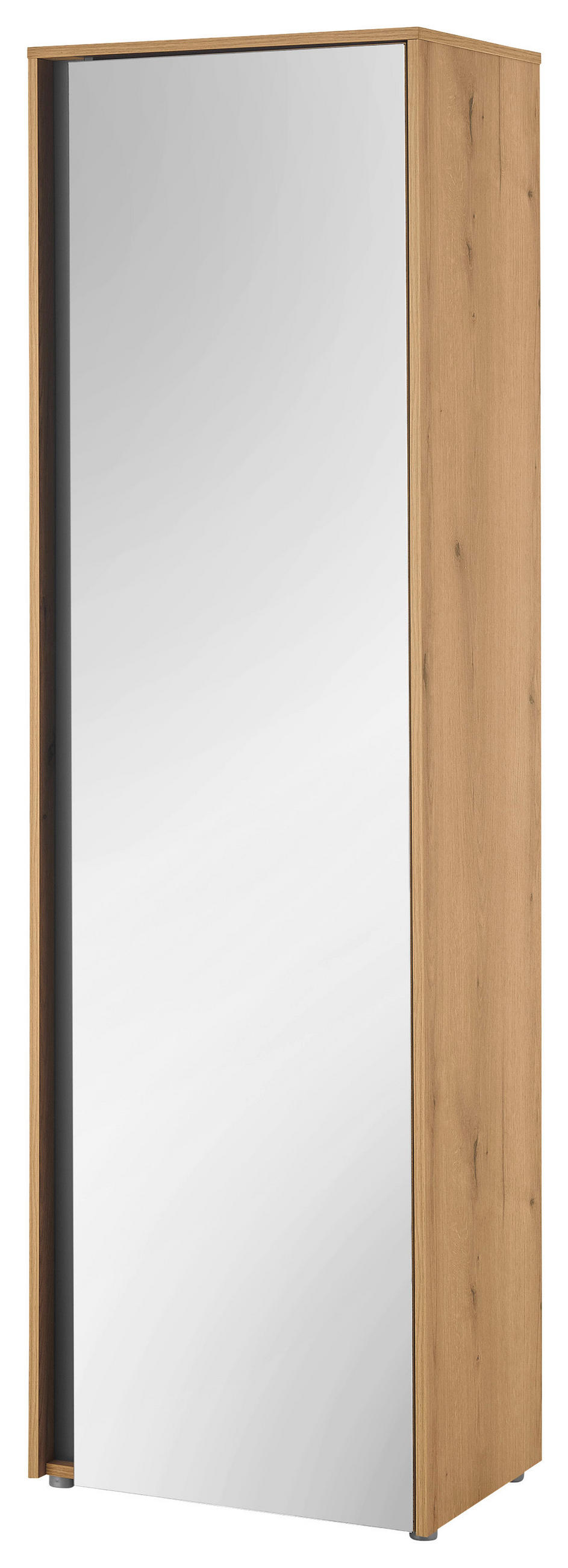 GARDEROBENSCHRANK  in 60/200/40 cm  - Eichefarben/Anthrazit, Design, Glas/Holzwerkstoff (60/200/40cm) - Modante