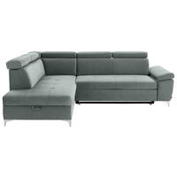 ECKSOFA Mintgrün Mikrofaser  - Chromfarben/Mintgrün, KONVENTIONELL, Textil/Metall (206/271cm) - Carryhome