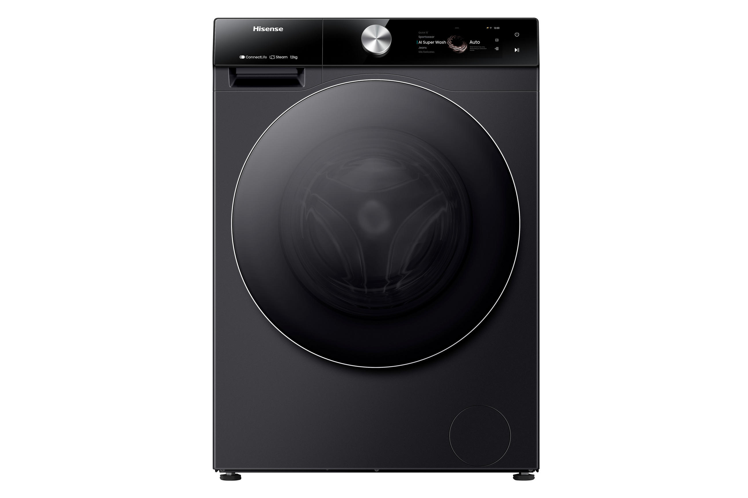 WASCHMASCHINE WF7S1247BB   - Schwarz, Basics, Glas/Kunststoff (59,5/84,5/64cm) - Hisense