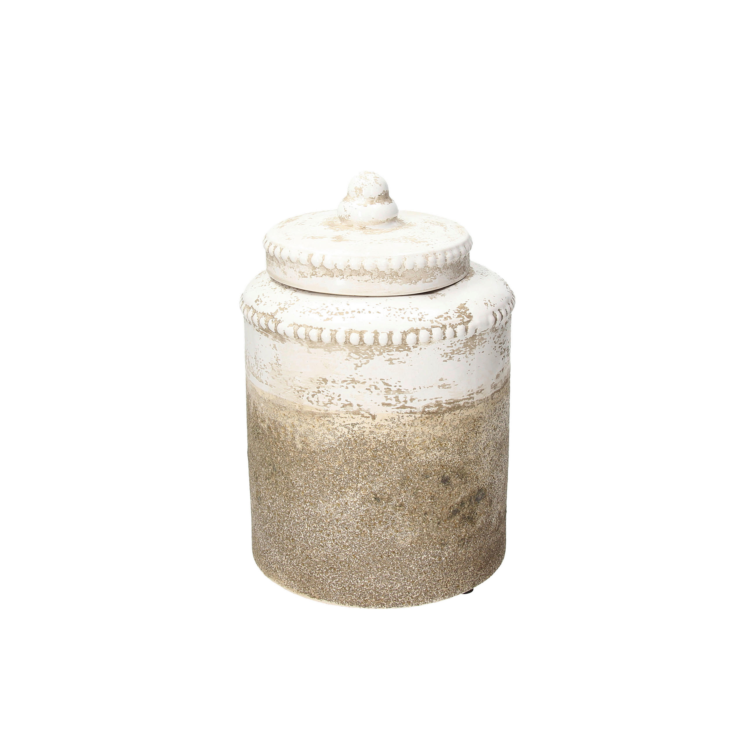 VAZA 25.5 cm  keramika  - bela/rjava, Basics, keramika (17/25.5cm)