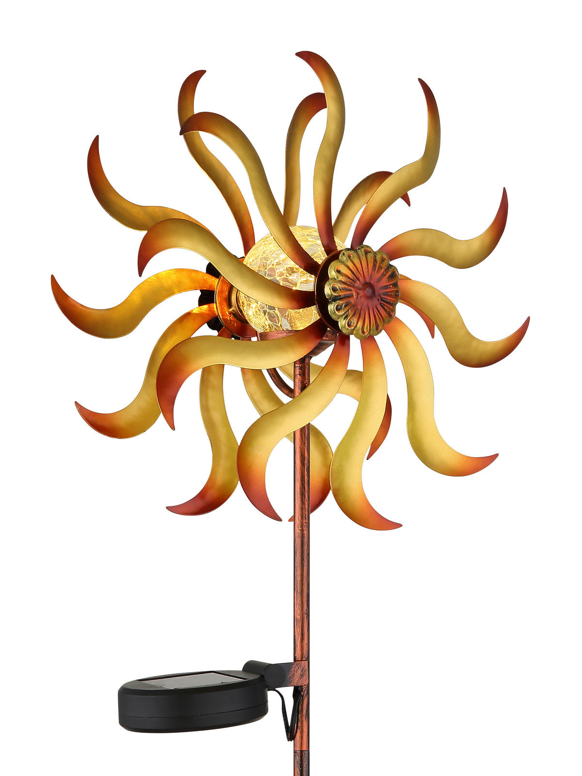 SOLARLEUCHTE  - Klar/Goldfarben, Design, Glas/Metall (22/12/92cm) - Globo