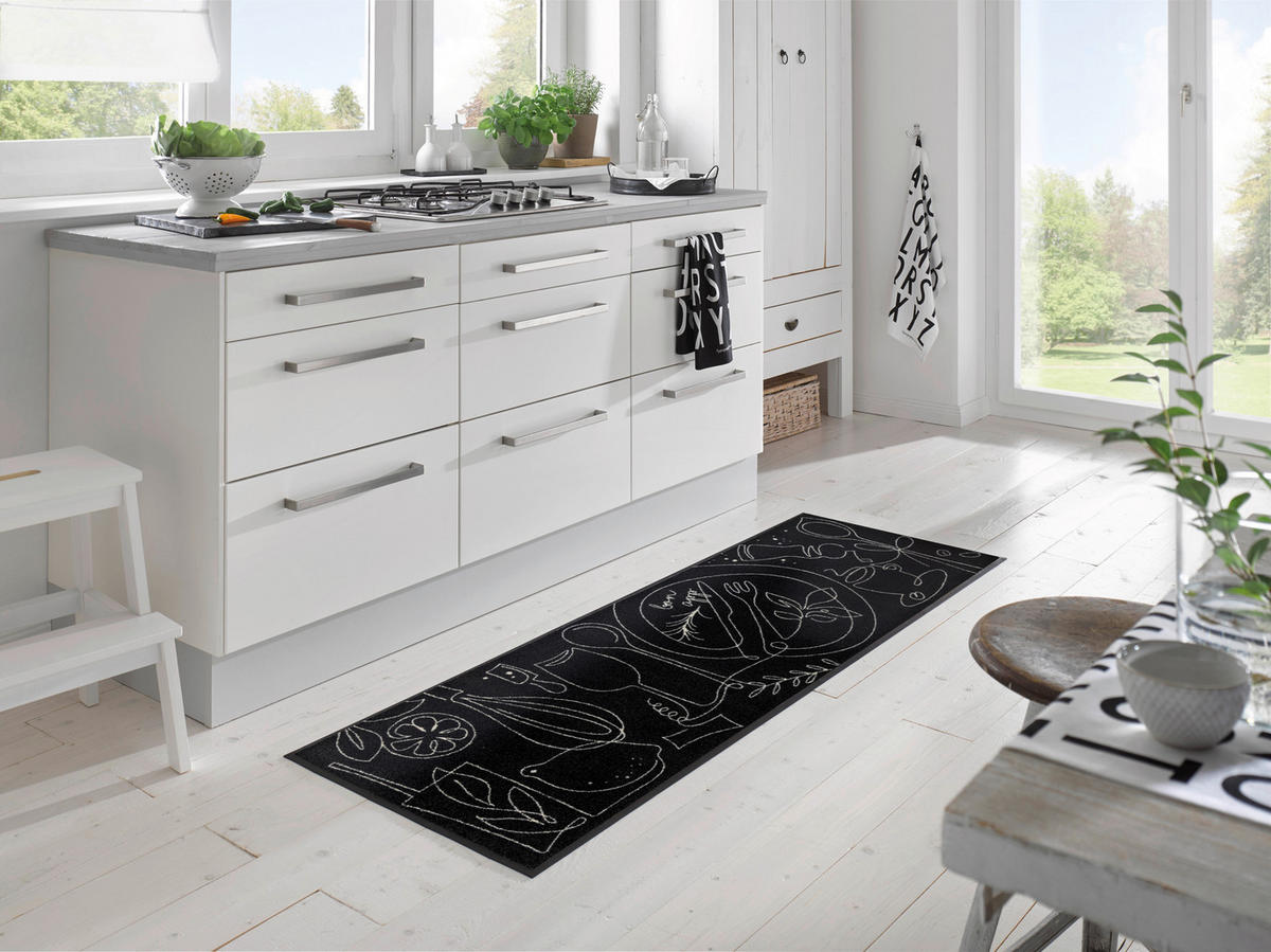 STAZA ZA KUHINJU 60/180 cm   crna  Fine Dining  - crna, Konvencionalno, tekstil/plastika (60/180cm) - wash+dry