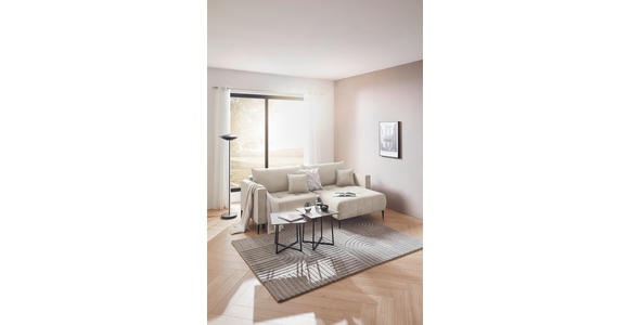 ECKSOFA Beige Velours  - Beige/Schwarz, KONVENTIONELL, Textil/Metall (226/155cm) - Carryhome