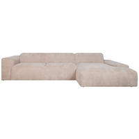 ECKSOFA HANNAH Beige Cord  - Beige/Schwarz, Design, Kunststoff/Textil (343/170cm) - MID.YOU