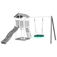 SPIELTURM 356,6/241,9/349 cm  - Weiß/Grau, KONVENTIONELL, Holz/Kunststoff (356,6/241,9/349cm)