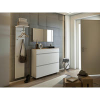 SCHUHKIPPER Gardasee  in 110/97/33 cm  - Weiss/Eichefarben, Design, Holzwerkstoff (110/97/33cm) - Moderano