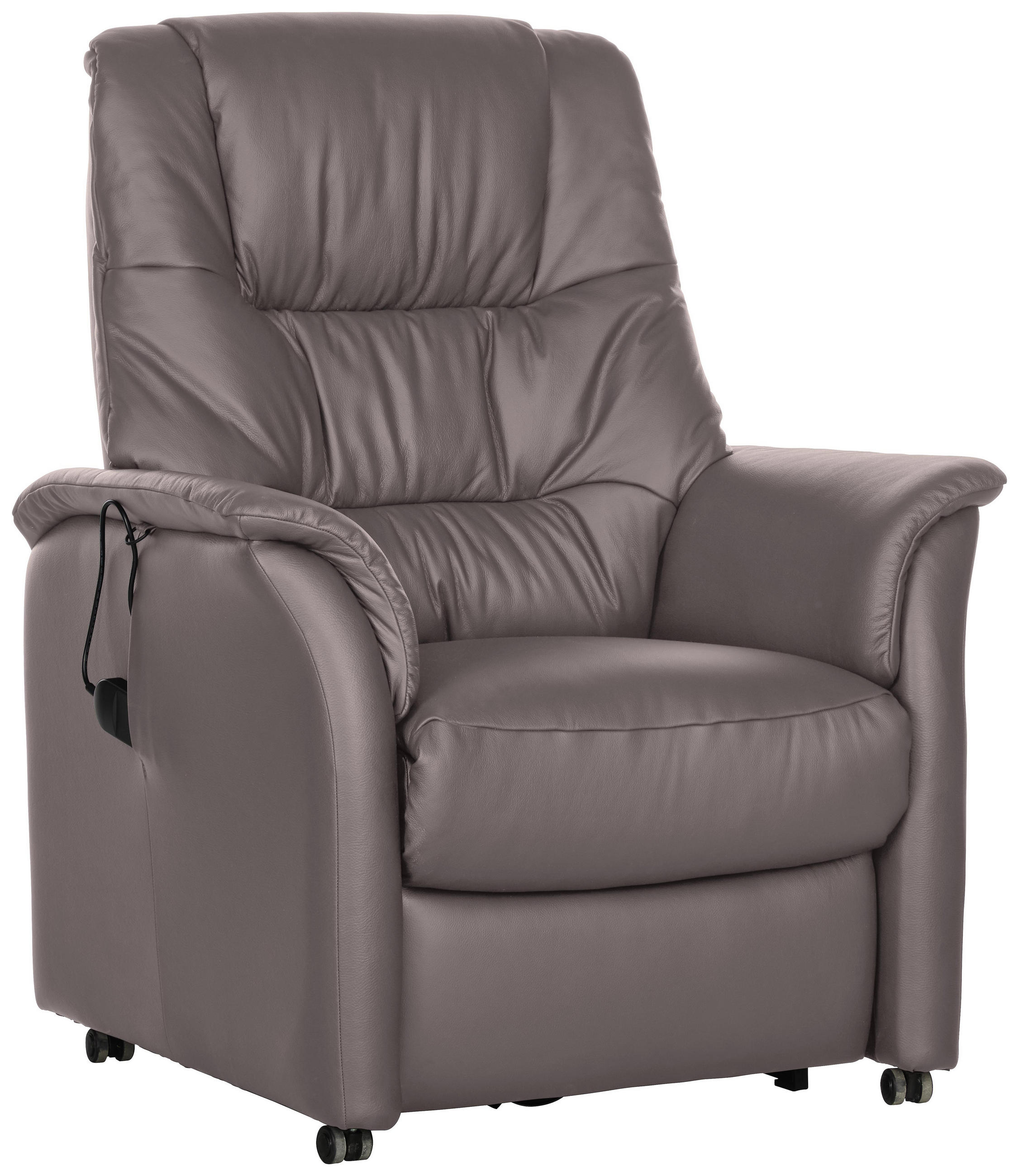 Fernsehsessel in Textil, Leder Hellgrau