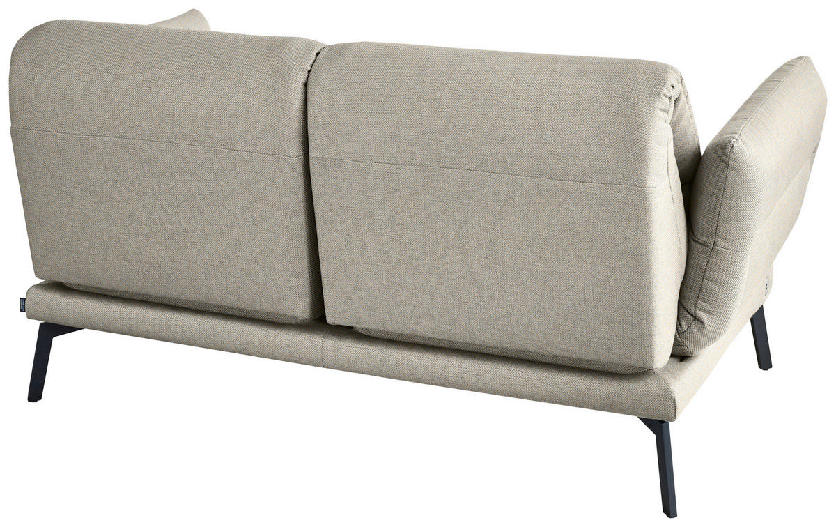 2-SITZER-SOFA Flachgewebe Sandfarben  - Sandfarben/Schwarz, Design, Textil/Metall (178-226/83-113/96-177cm) - Dieter Knoll