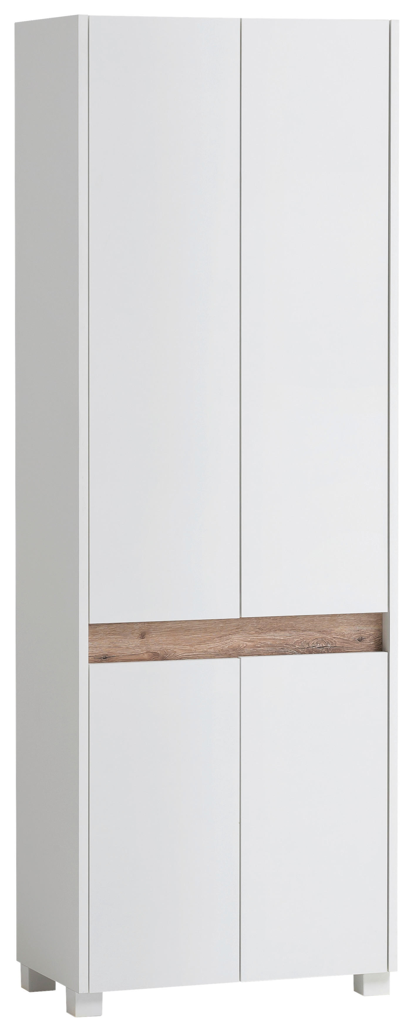 SCHUHSCHRANK Weiß  - Silberfarben/Weiß, Design, Holzwerkstoff/Kunststoff (56,9/164,5/33cm) - MID.YOU
