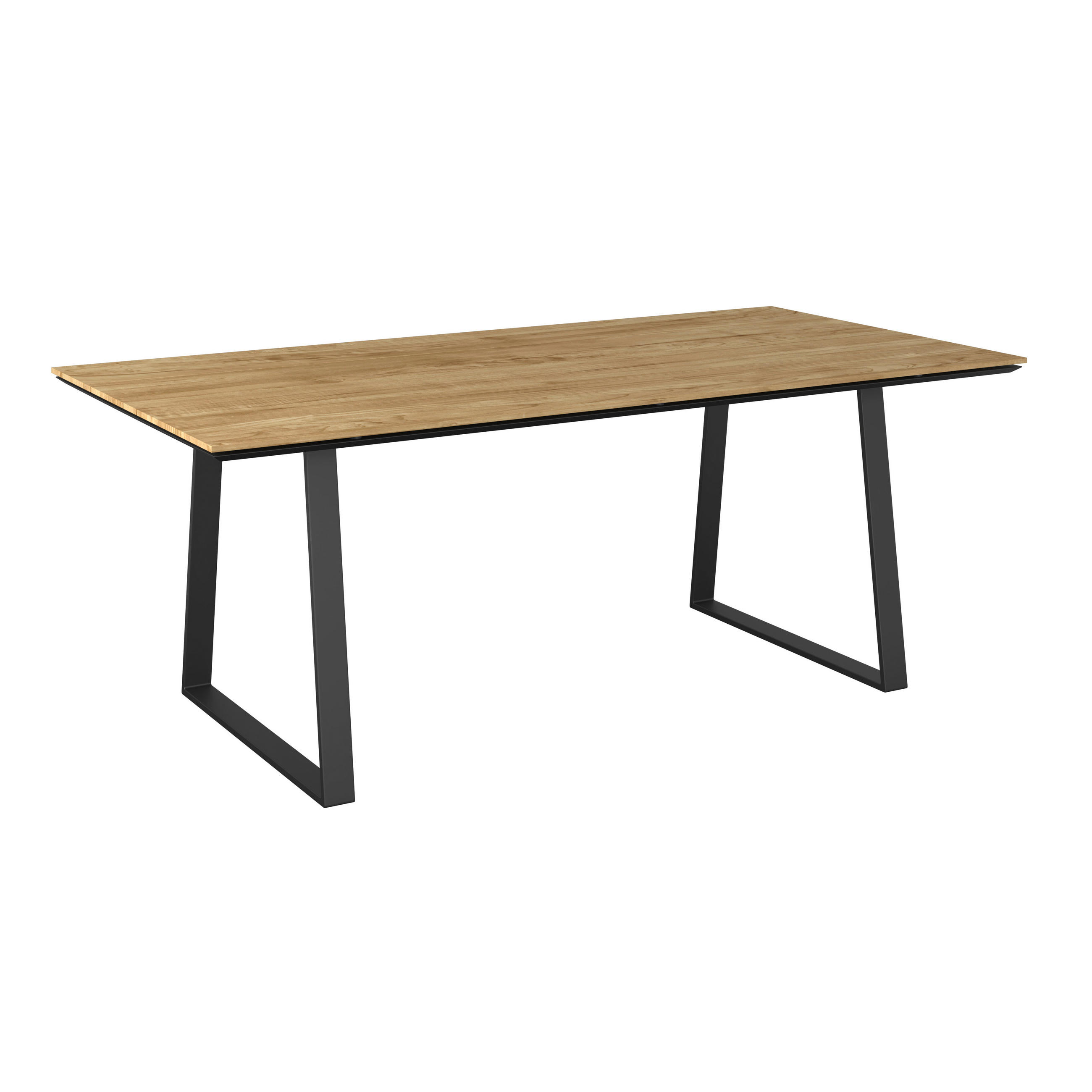 Amatio Pro Gartentisch Schwarz, Teak 100x76x200 cm