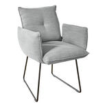 ARMLEHNSTUHL  in Stahl Struktur  - Hellgrau/Schwarz, Design, Textil/Metall (65/90/70cm) - Dieter Knoll