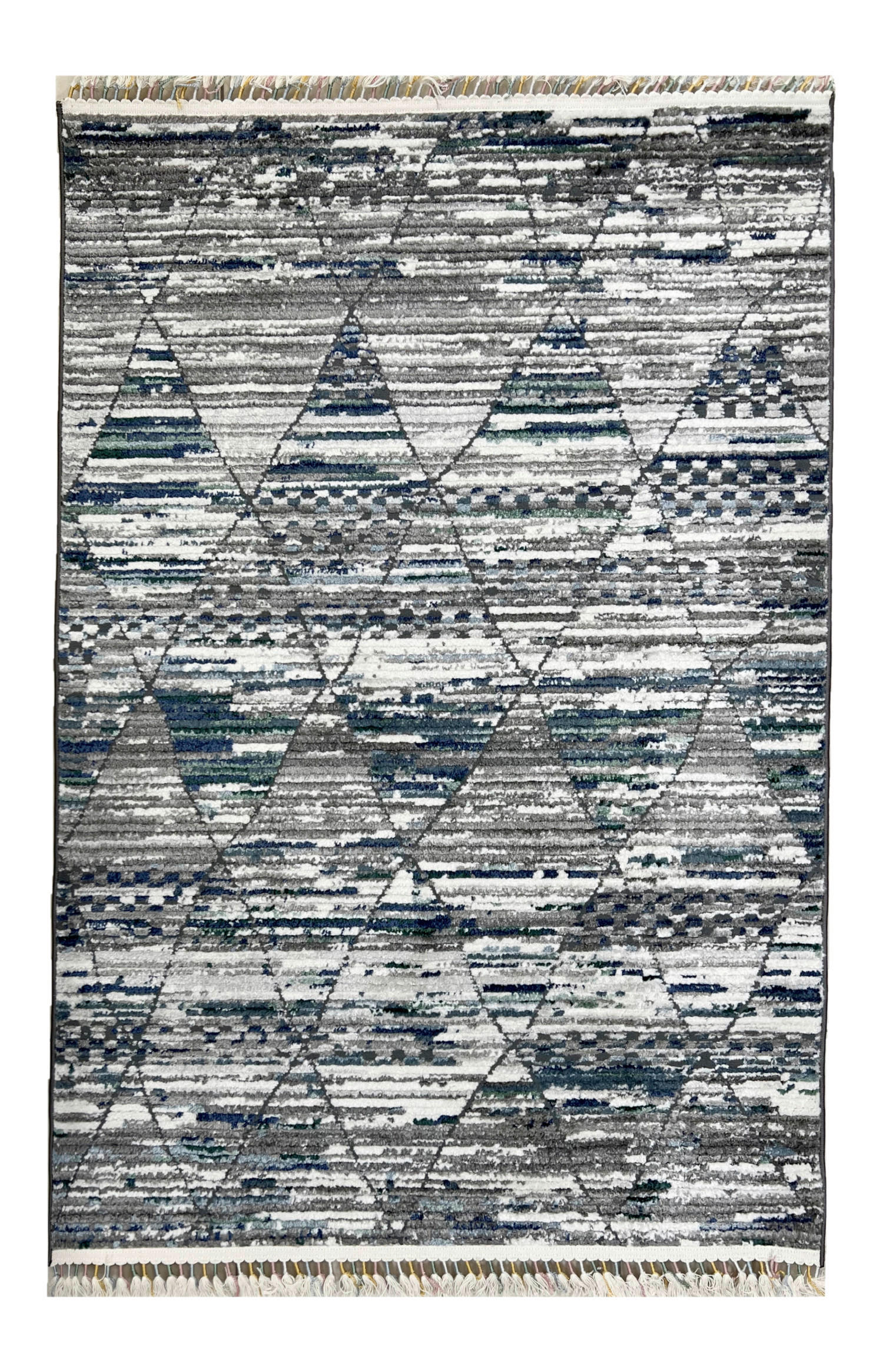 Novel Läufer Intense Grau, Weiß, Dunkelblau 80x300 cm