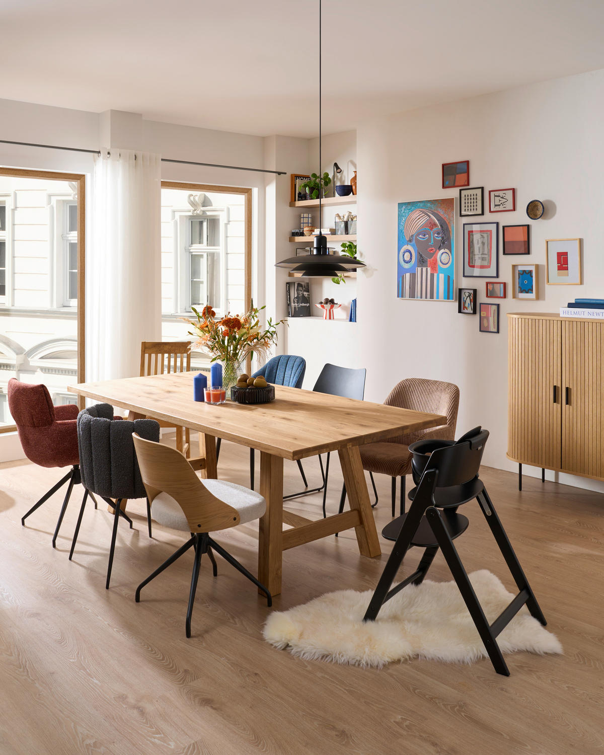 MATBORD 220/100/75 cm massivt trä  trä rektangulär vildek  - vildek, Romantik / Lanthus, trä (220/100/75cm) - Linea Natura