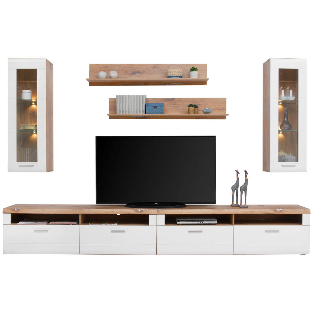 Wohnkombination 6-tlg. Auris, Weiß/eiche Dekor