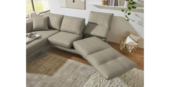 ECKSOFA  in Flachgewebe Sandfarben  175-224/255-365 cm  - Sandfarben/Schwarz, Design, Textil/Metall (175-224/255-365cm) - Dieter Knoll