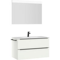 BADEZIMMER 3-teilig  in 101 cm  - Schwarz/Weiß, MODERN, Holzwerkstoff/Stein (101cm) - Nobilia