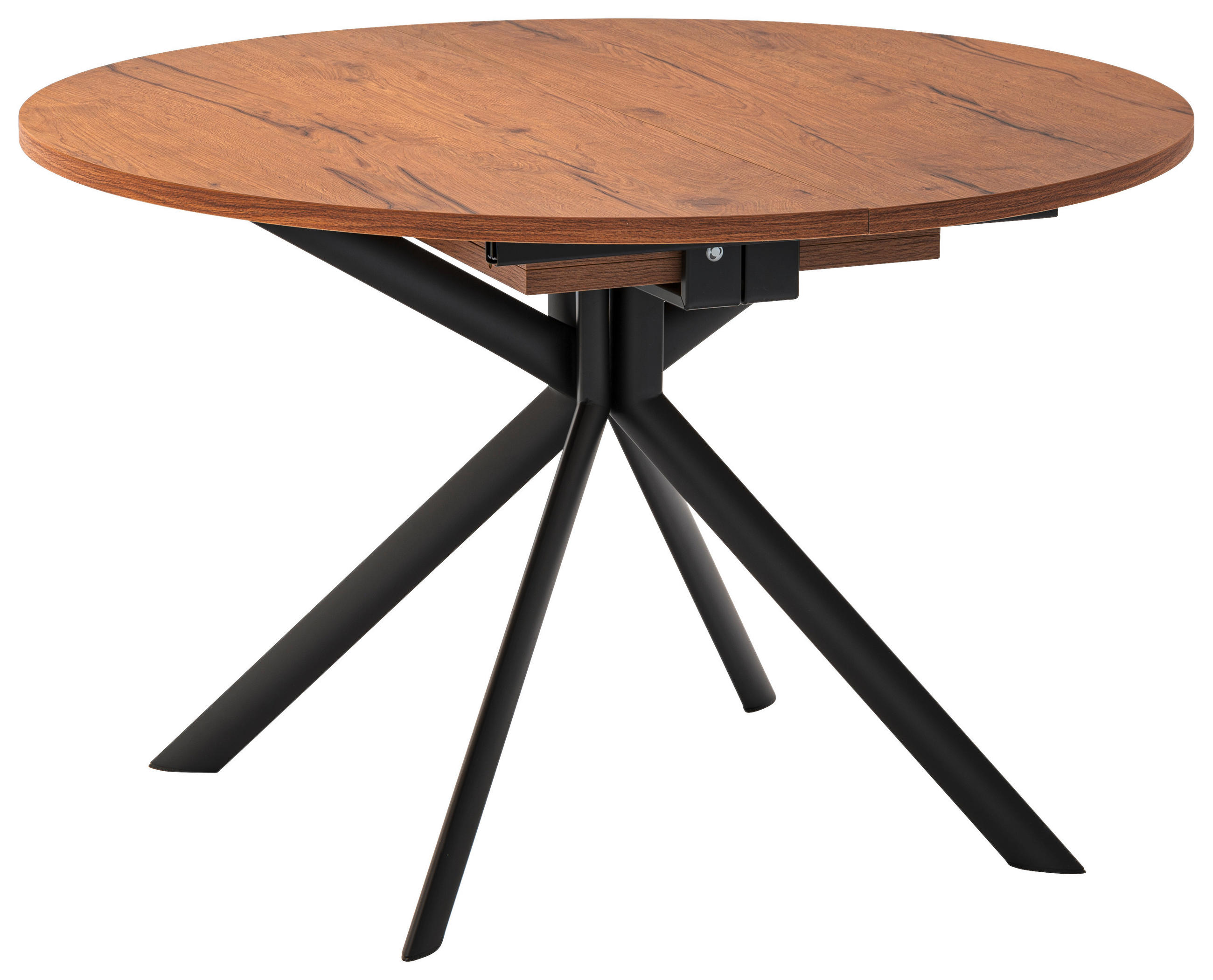 ESSTISCH in Metall, Holzwerkstoff 120-165/120/75 cm  - Eichefarben/Schwarz, Design, Holzwerkstoff/Metall (120-165/120/75cm) - Connubia 