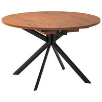 ESSTISCH in Metall, Holzwerkstoff 120-165/120/75 cm  - Eichefarben/Schwarz, Design, Holzwerkstoff/Metall (120-165/120/75cm) - Connubia 