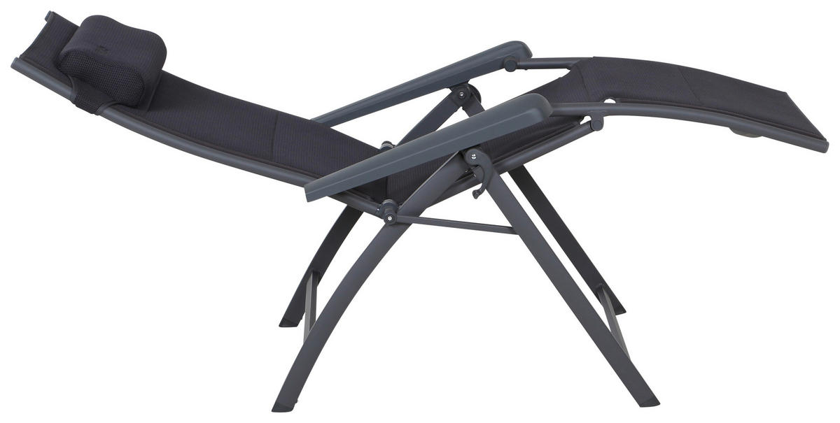 GARTEN-RELAXSESSEL 69/124/84 cm  - Anthrazit, KONVENTIONELL, Textil/Metall (69/124/84cm) - Siena Garden