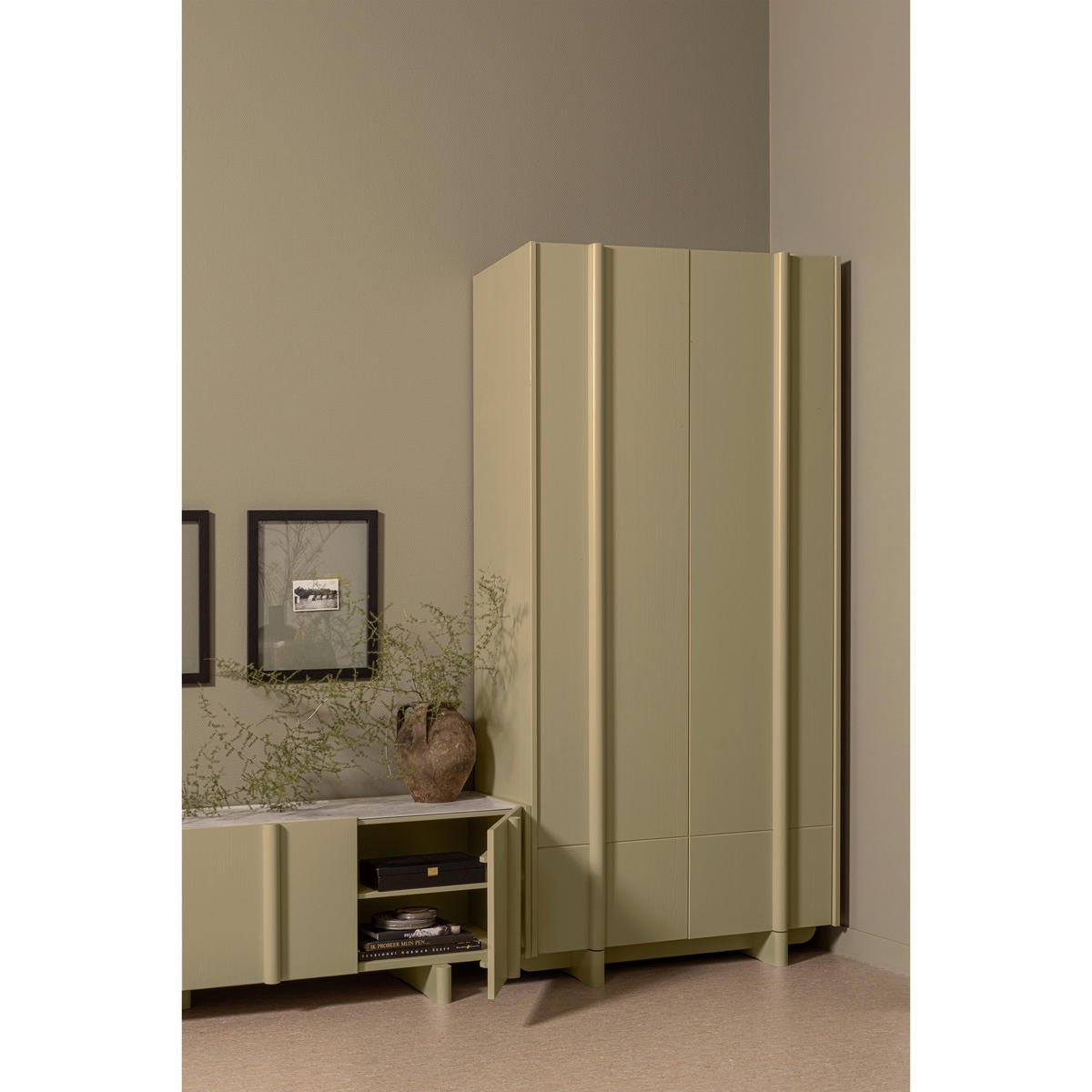 GARDEROBENSCHRANK Basu  in 101/210/46 cm  - Grün, Design, Holz (101/210/46cm) - Livetastic