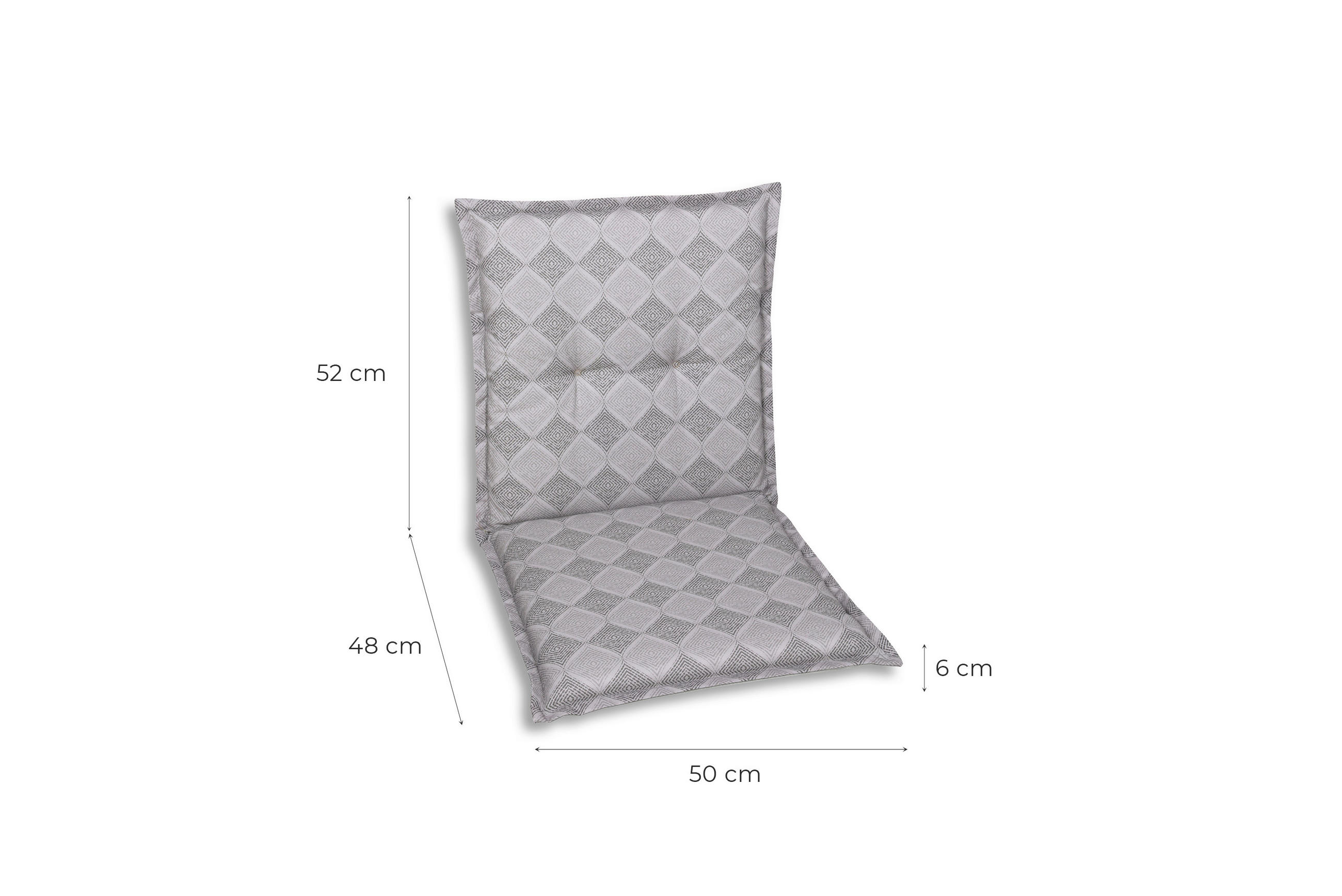 SZÉKPÁRNA szürke rombusz  - szürke, Konventionell, textil (50/6/100cm)