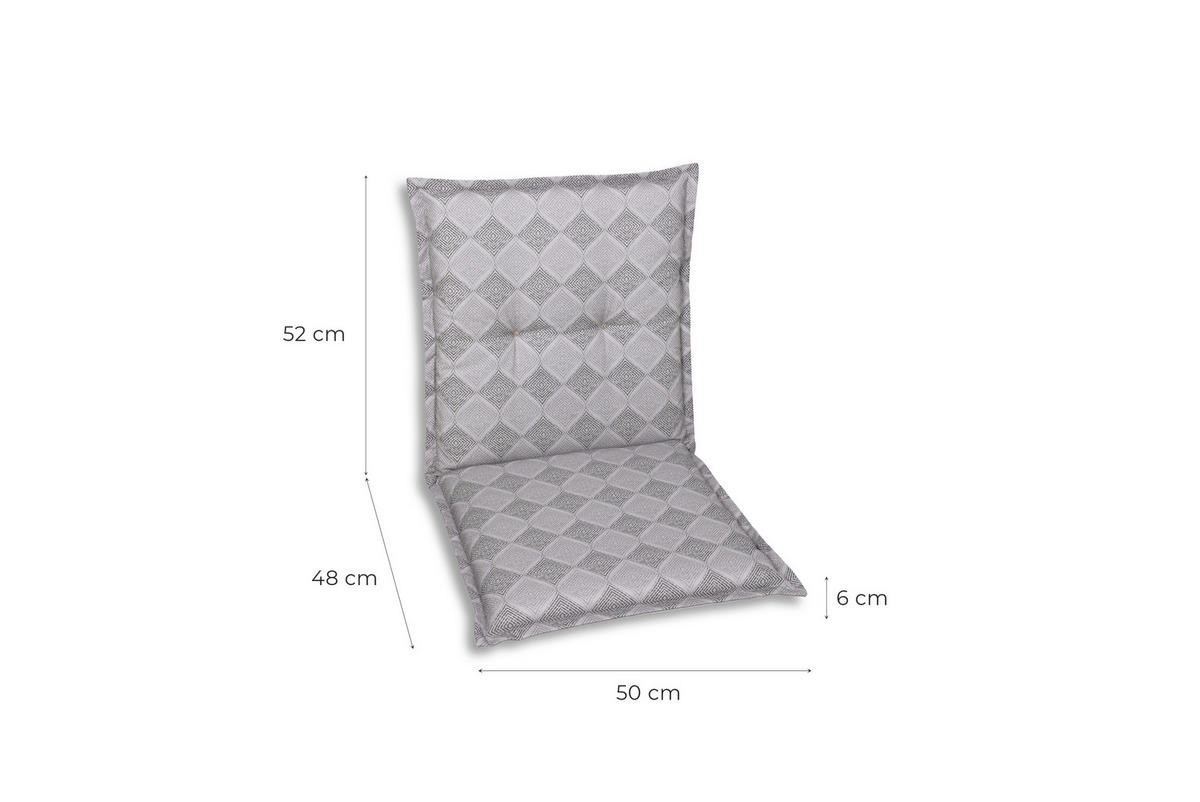 SESSELAUFLAGENSET in Grau Raute  - Grau, Basics, Textil (50/6/100cm)