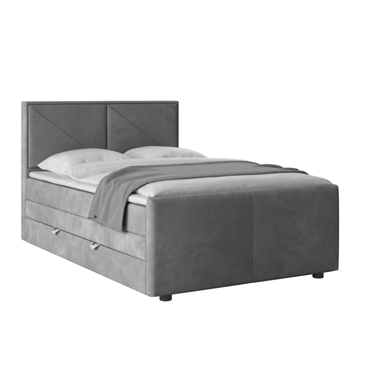 BOXSPRINGBETT 140/200 cm  in Hellgrau  - Hellgrau, Modern, Holz/Kunststoff (140/200cm) - MID.YOU