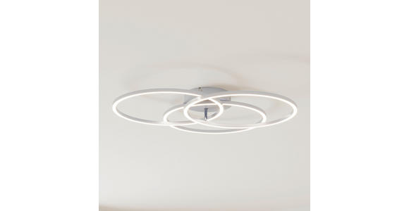 LED-DECKENLEUCHTE Fontana 71/52/9 cm  - Alufarben, Design, Kunststoff/Metall (71/52/9cm) - Novel