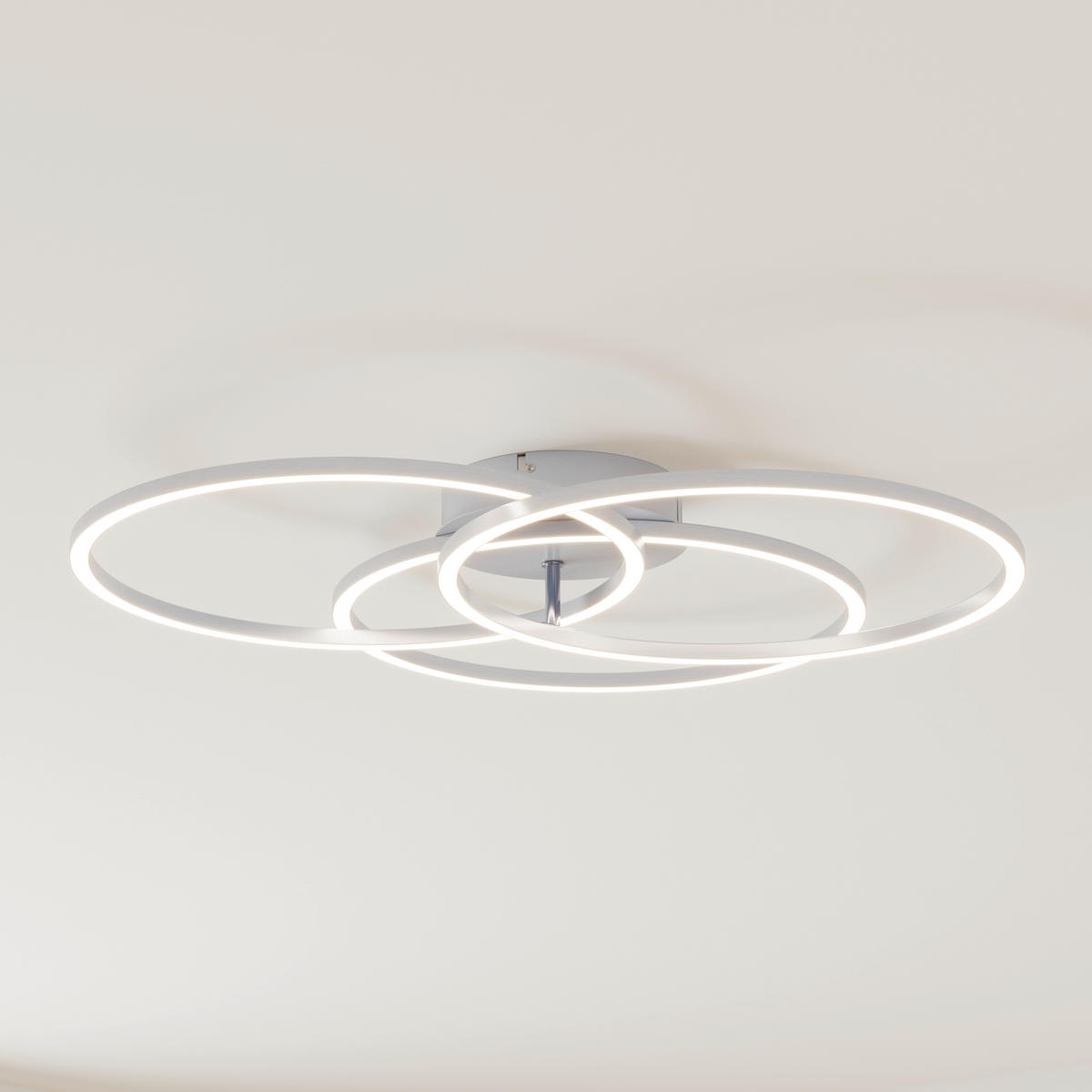 LED-DECKENLEUCHTE Fontana 71/52/9 cm  - Alufarben, Design, Kunststoff/Metall (71/52/9cm) - Novel