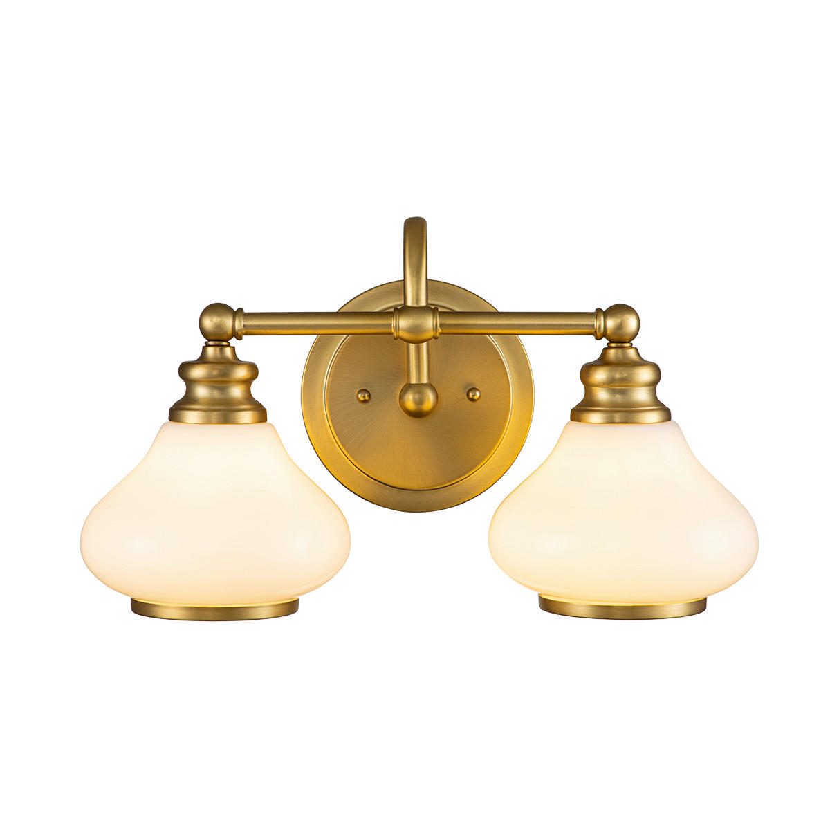 BADEZIMMER-WANDLEUCHTE - Messingfarben, Konventionell, Glas/Metall (40.6 /20,6/23,1cm) - Elstead Lighting