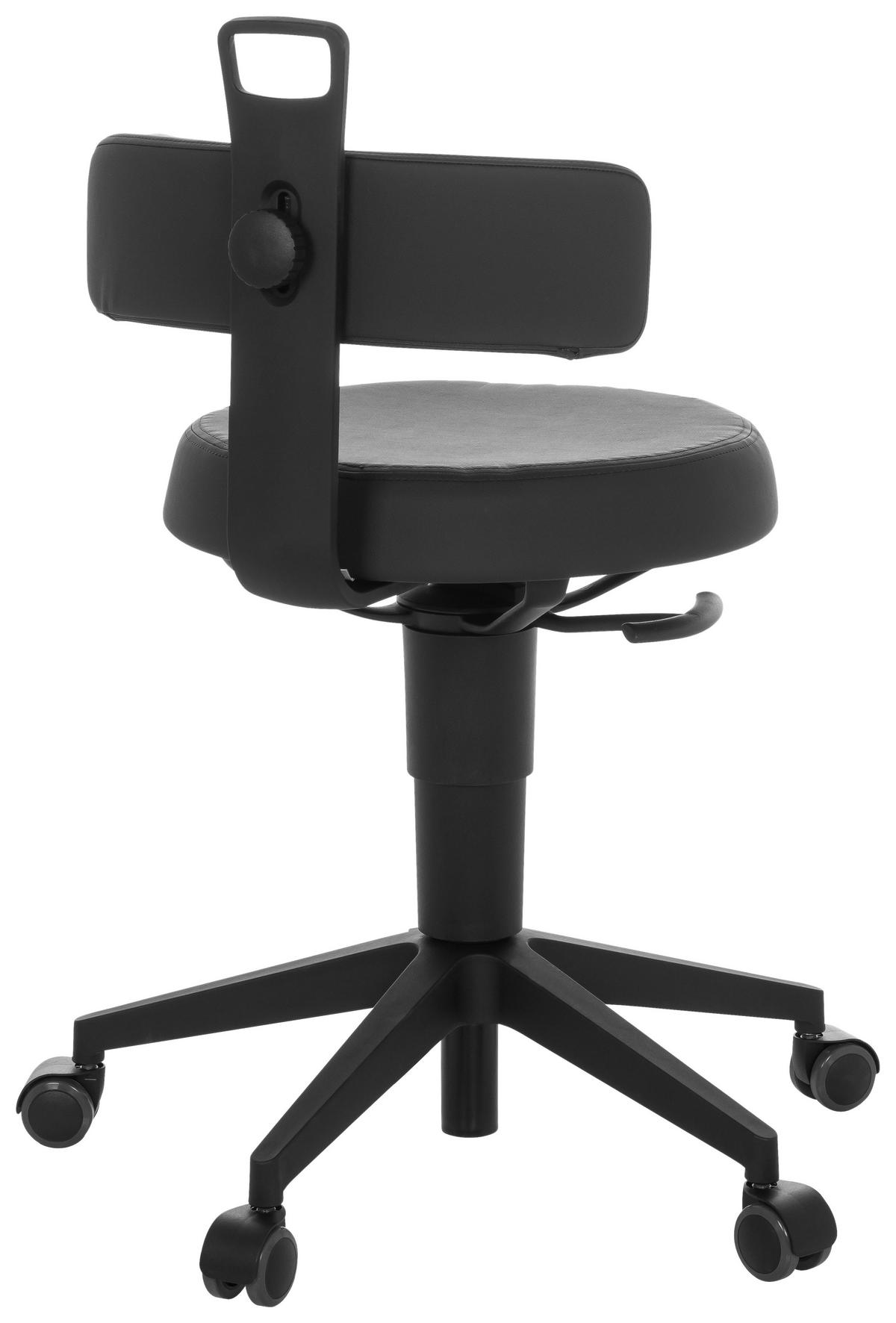 KONTORSPALL  svart  - svart, Basics, läder/plast (40/74-86/46cm) - MID.YOU