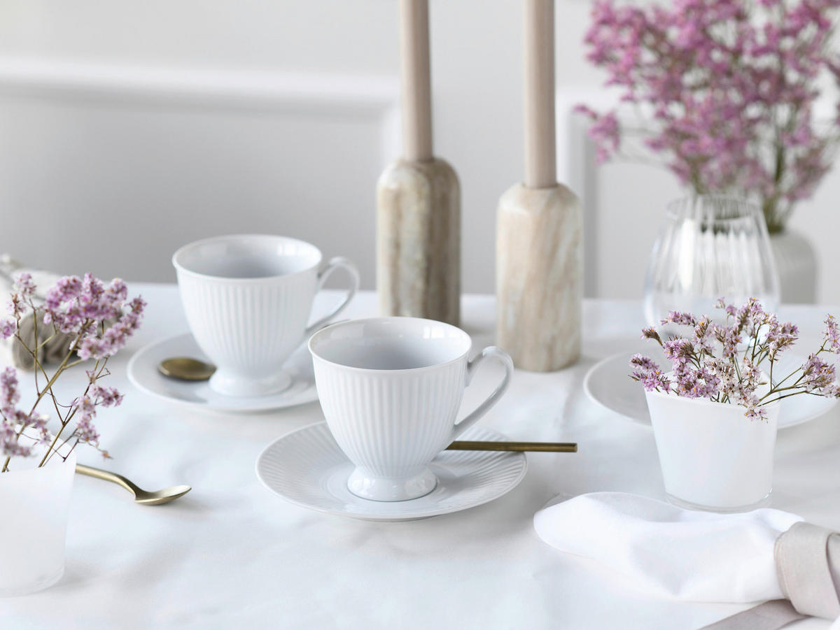 KAFFEESERVICE Weiß Valencia 12-teilig  - Weiß, Design, Keramik - Creatable