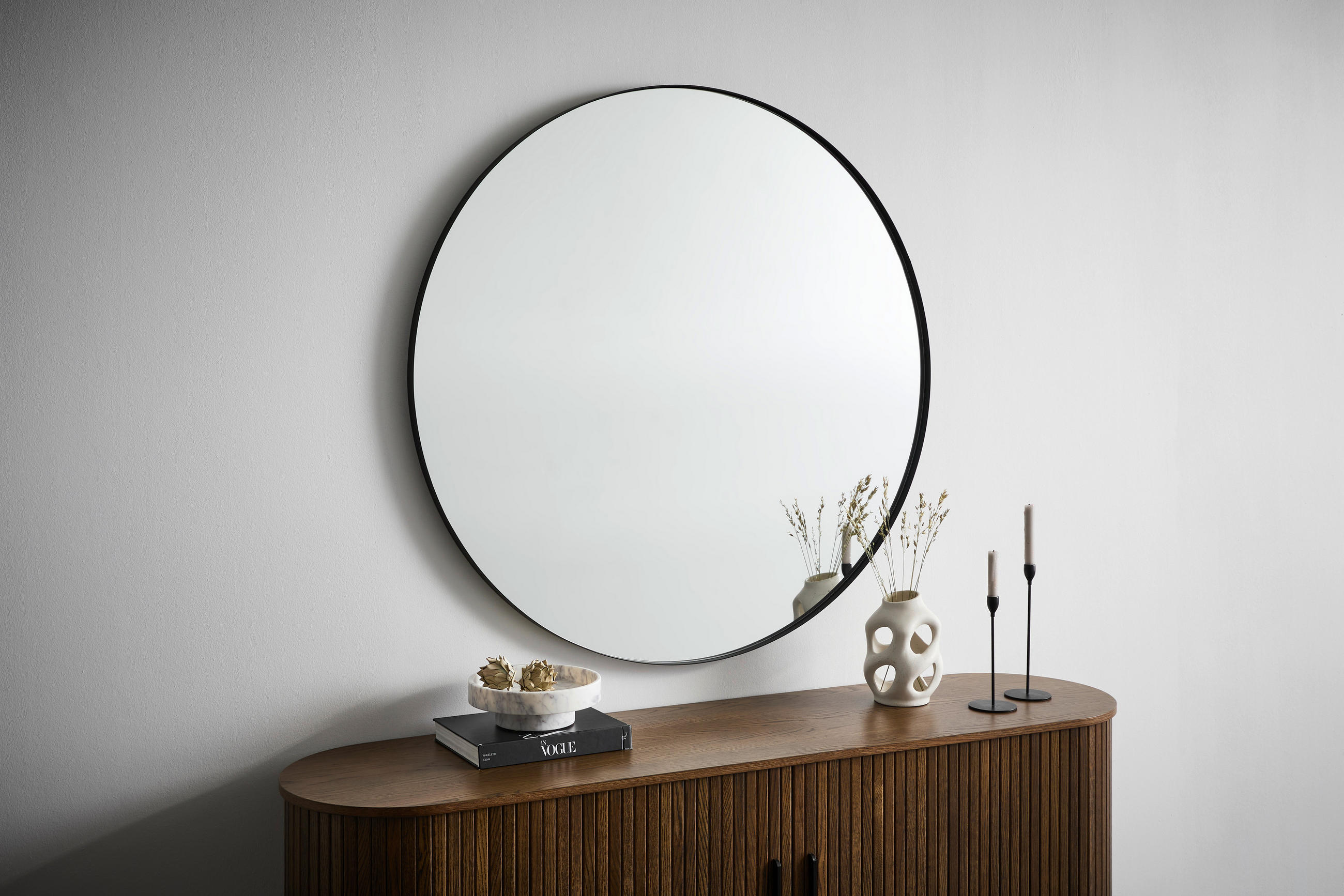 WANDSPIEGEL Schwarz  - Schwarz, MODERN, Glas/Holzwerkstoff (120/120/3cm) - MID.YOU