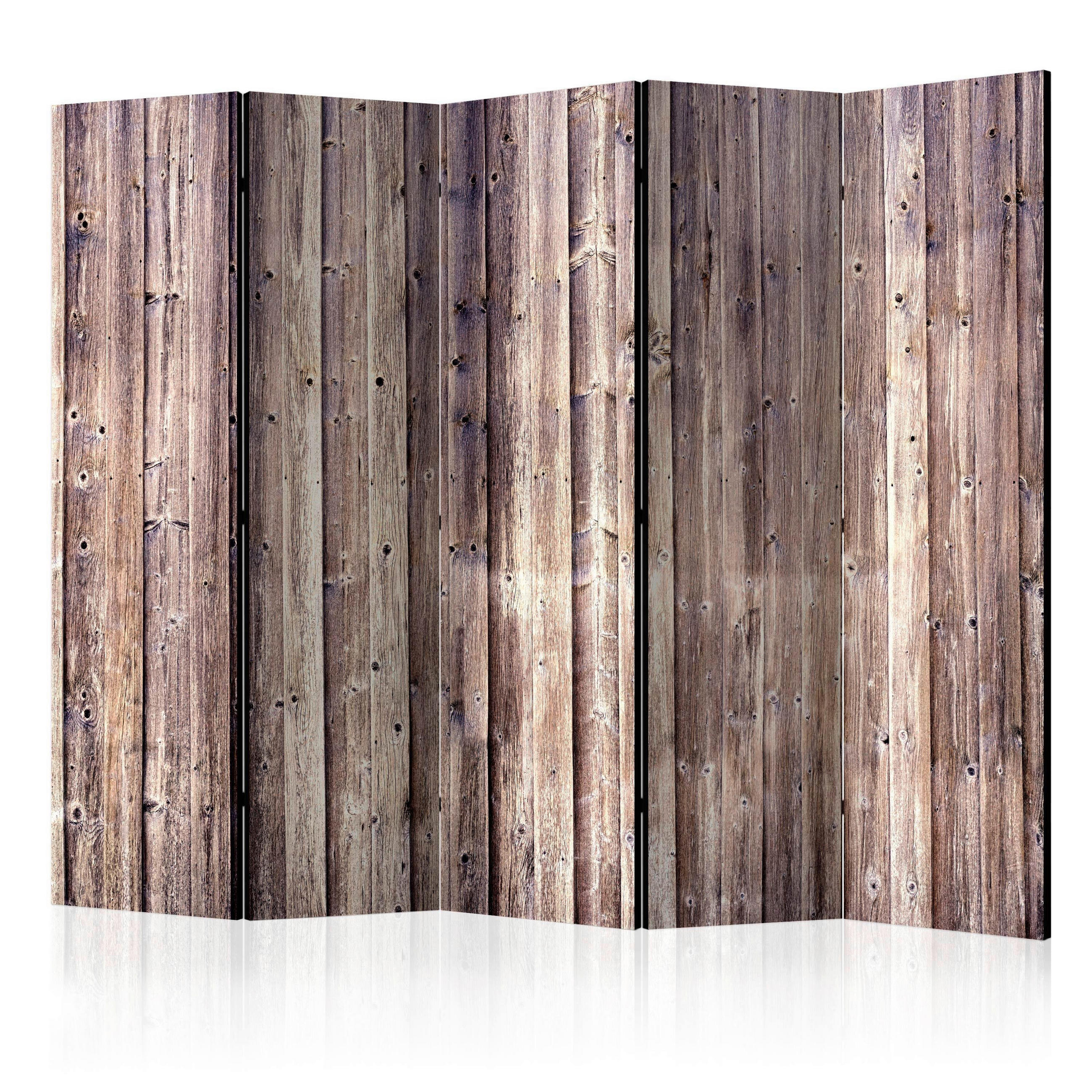 PARAVENT mit 5  Flügel - Beige/Braun, Basics, Holz/Textil (225/172/3cm) - artgeist