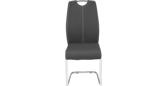 SCHWINGSTUHL in Metall, Textil Dunkelgrau, Edelstahlfarben - Edelstahlfarben/Dunkelgrau, Design, Textil/Metall (42/99/55cm) - Cantus
