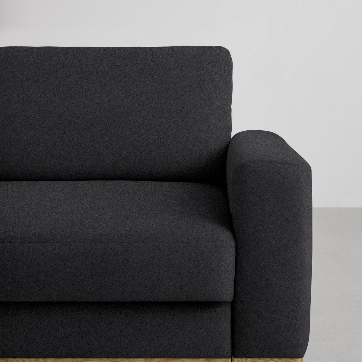 ECKSOFA in Lederlook, Mikrofaser Platinfarben  - Platinfarben/Schwarz, Konventionell, Holz/Textil (167/234cm) - MID.YOU