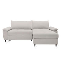 ECKSOFA  Hellgrau  - Hellgrau/Schwarz, Design, Holz/Textil (248/174cm) - MID.YOU